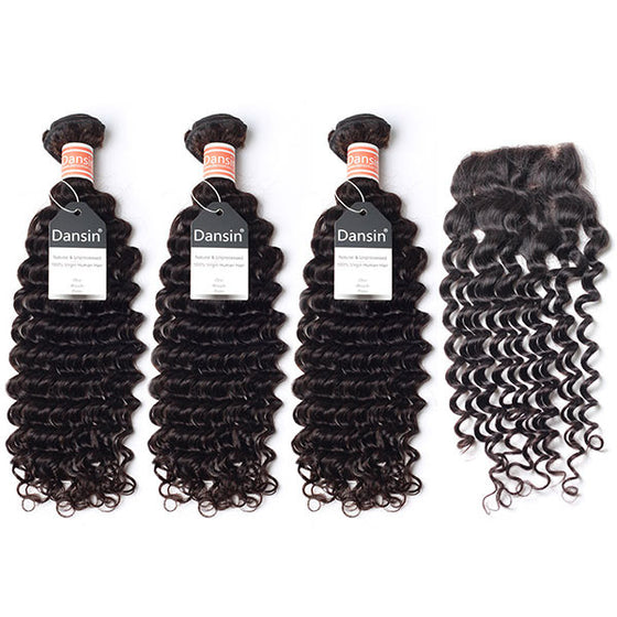Malaysian Deep Wave Hair 3 Bundles With 1 Pc Lace Closure  Apps   Save