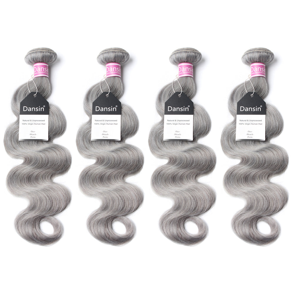 Luxury 10A Peruvian Pure Gray Body Wave Hair 4 Bundles