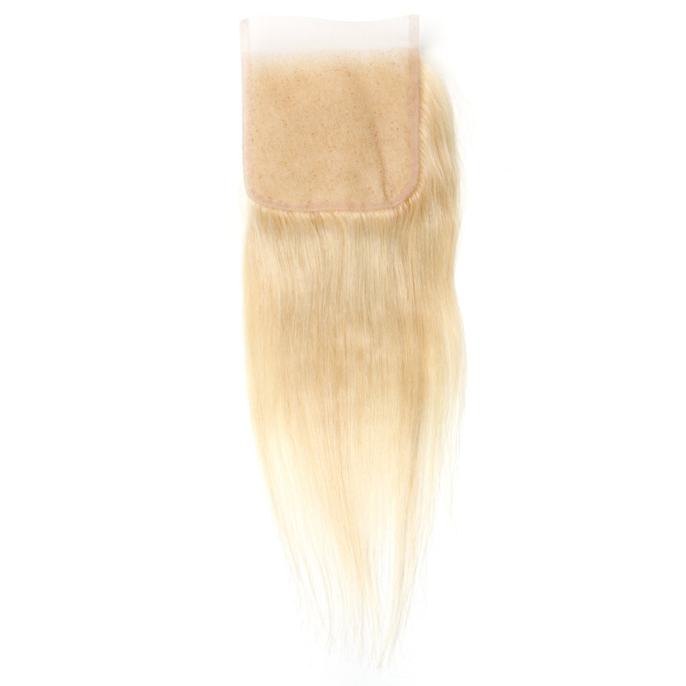 Luxury 10A 613 Blonde Straight Lace Closure Black