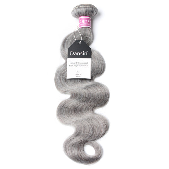 Luxury 10A Peruvian Pure Gray Body Wave Hair 1 Bundle