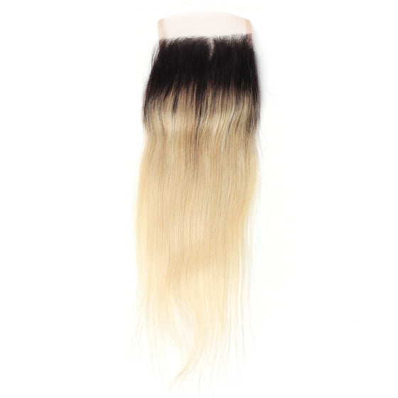 Luxury 10A 1B 613 Blonde Ombre Straight Lace Closure