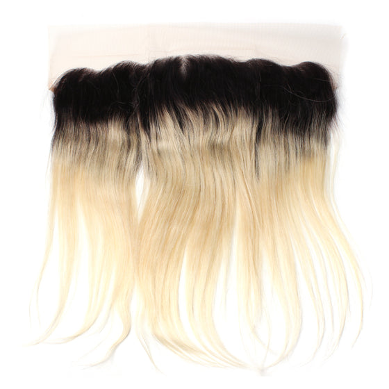 Luxury 10A 1B 613 Blonde Ombre Straight Lace Frontal