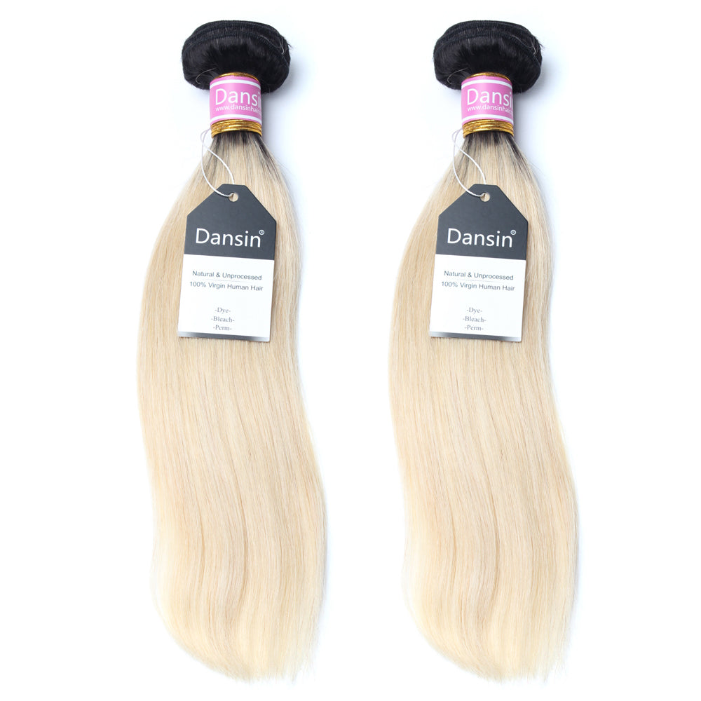 Luxury 10A 1B 613 Blonde Ombre Peruvian Straight Hair 2 Bundles