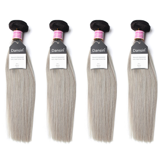 Luxury 10A Peruvian 1B Gray Ombre Straight Hair 4 Bundles