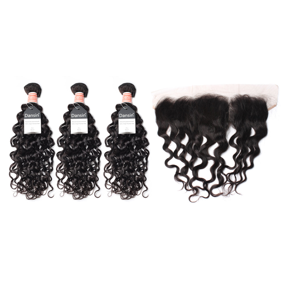 Luxury 10A Malaysian Natural Wave Hair 3 Bundles With 1 Pc Lace Frontal