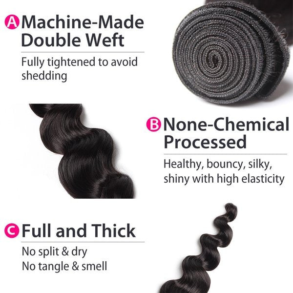 Luxury 10A Peruvian Loose Wave Hair Details