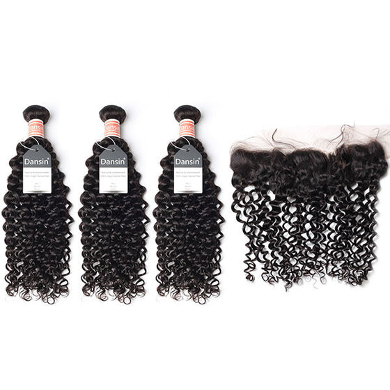 Luxury 10A Malaysian Curly Hair 3 Bundles With 1 Pc Lace Frontal